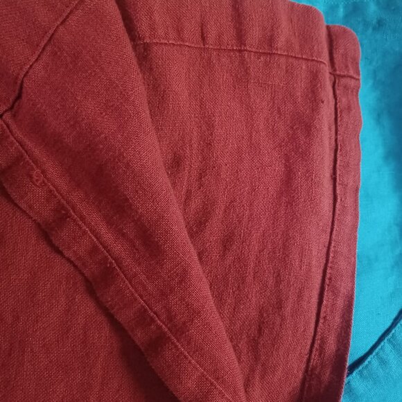 Kiko Women's 100% Linen Long Skirt M Rust - Picture 6 of 6